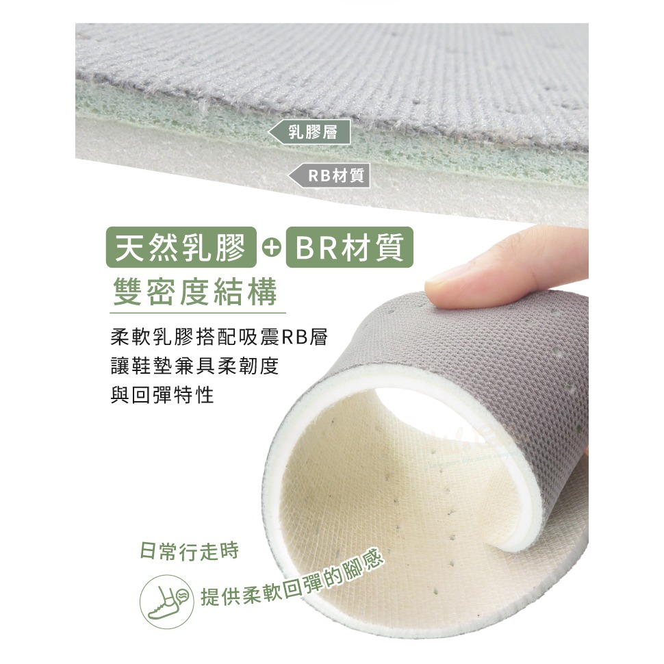 糊塗鞋匠 優質鞋材 C69 5mm乳膠RB雙密度鞋墊 1雙 5mm乳膠鞋墊 緩衝鞋墊 休閒鞋墊-細節圖5