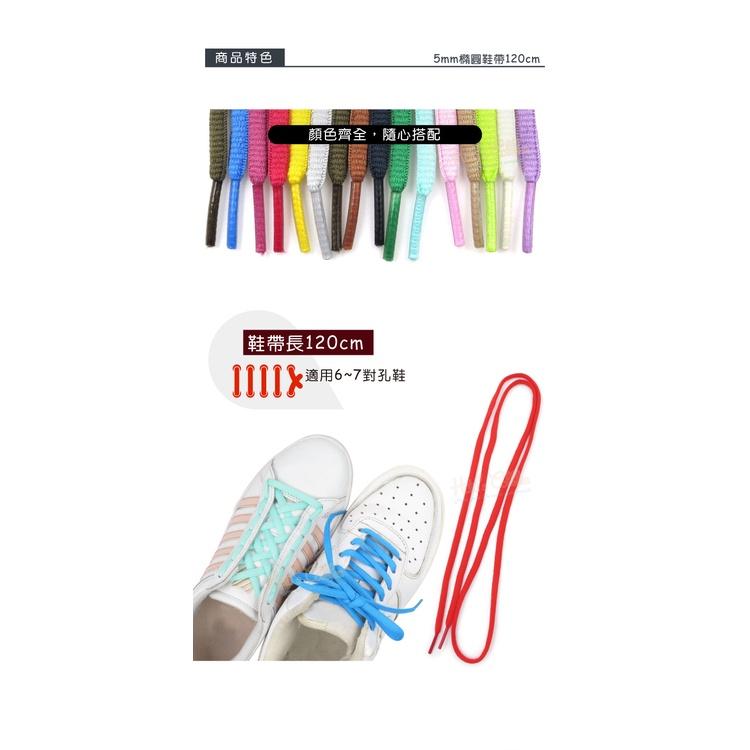 糊塗鞋匠 優質鞋材 G25 5mm橢圓鞋帶120cm 1雙 半圓鞋帶 運動鞋鞋帶 圓鞋帶 休閒鞋鞋帶 跑鞋鞋帶-細節圖6