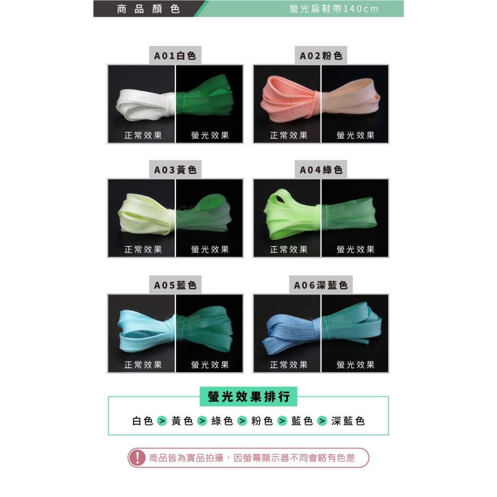 糊塗鞋匠 優質鞋材 G33 螢光扁鞋帶140cm 1雙 夜光鞋帶 反光鞋帶 反光扁鞋帶 夜跑 夜間運動-細節圖4
