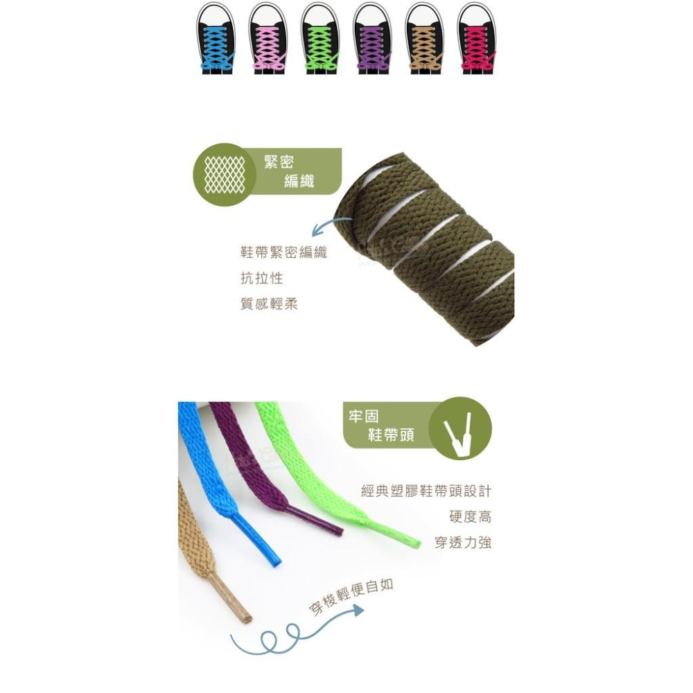 糊塗鞋匠 優質鞋材 G36 台灣製造 8mm扁鞋帶140cm 1雙 帆布鞋帶 運動鞋帶 高筒鞋帶 編織鞋帶 經典扁鞋帶-細節圖6