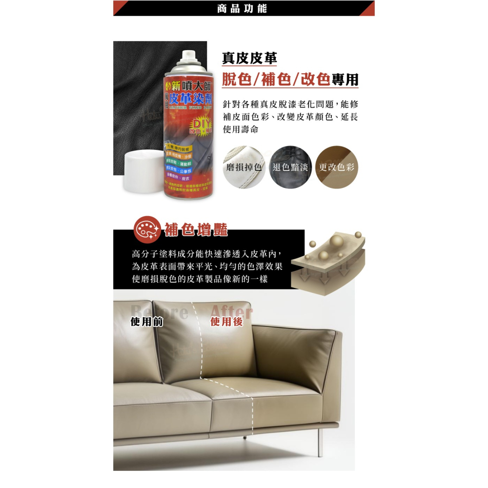 糊塗鞋匠 優質鞋材 K06 噴大師萬用皮革染劑450ml 1罐 噴大師補色漆 皮革補色噴霧 皮革染色噴霧 台灣製造-細節圖4