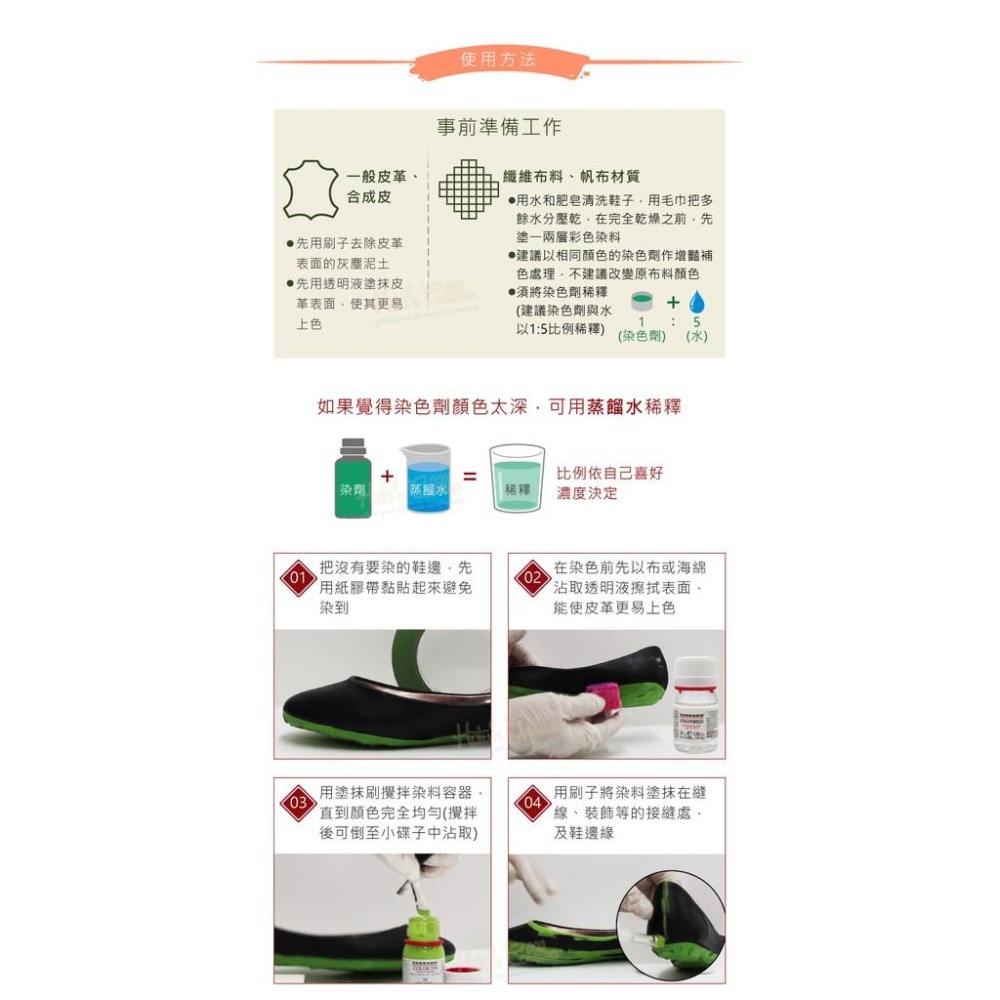 糊塗鞋匠 優質鞋材 K85 西班牙Tarrago皮革布料染色劑25ml 1組 皮革染色劑 帆布鞋染色劑 帆布包染色劑-細節圖8