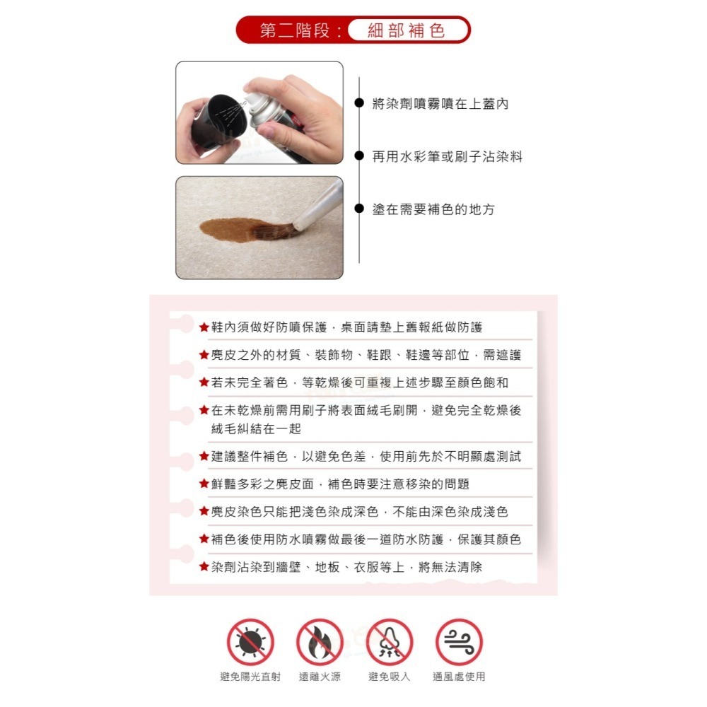 糊塗鞋匠 優質鞋材 K86 日本Columbus麂皮補色噴霧180ml 1瓶 麂皮染色噴霧 麂皮補色劑-細節圖8