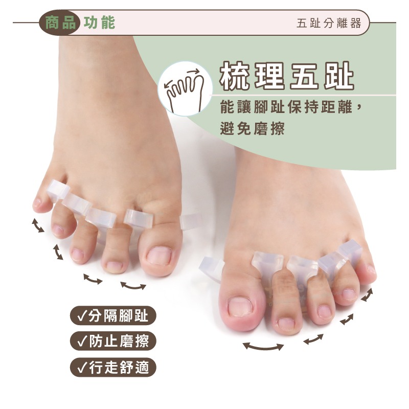 糊塗鞋匠 優質鞋材 J32 五趾分離器 1雙 五趾分隔墊 五趾分隔套 分趾器-細節圖4