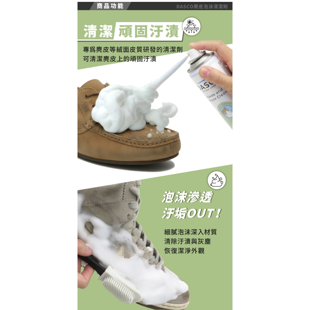 糊塗鞋匠 優質鞋材 K01 英國DASCO麂皮泡沬清潔劑200ml 1瓶 麂皮清潔劑 麂皮去汙清潔泡沬-細節圖4