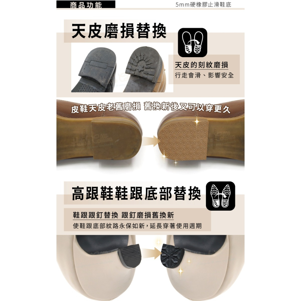 糊塗鞋匠 優質鞋材 N06 5mm硬橡膠止滑鞋底 1片 防滑墊 止滑底 地墊 修鞋DIY 橡膠大底 天皮更換 台灣製造-細節圖5