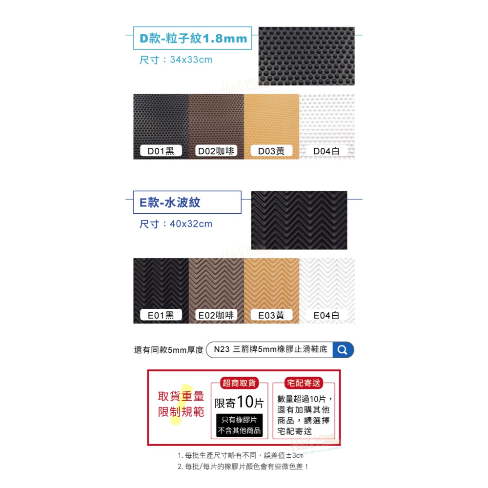 糊塗鞋匠 優質鞋材 N22 台灣製造 三箭牌3mm橡膠止滑鞋底 1片 天皮 橡膠修補片 大底鞋底貼-細節圖4