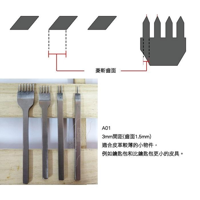 糊塗鞋匠 優質鞋材 N64 不銹鋼菱斬組 皮革 沖孔工具 手作皮革 DIY-細節圖3