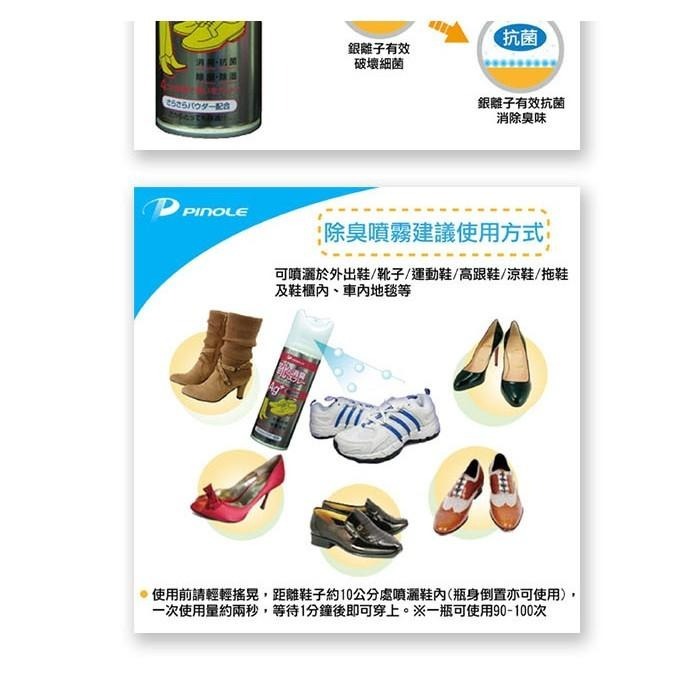 ○糊塗鞋匠○ 優質鞋材 M08 日本PINOLE鞋內除臭噴霧 除臭芳香 日本原裝-細節圖6