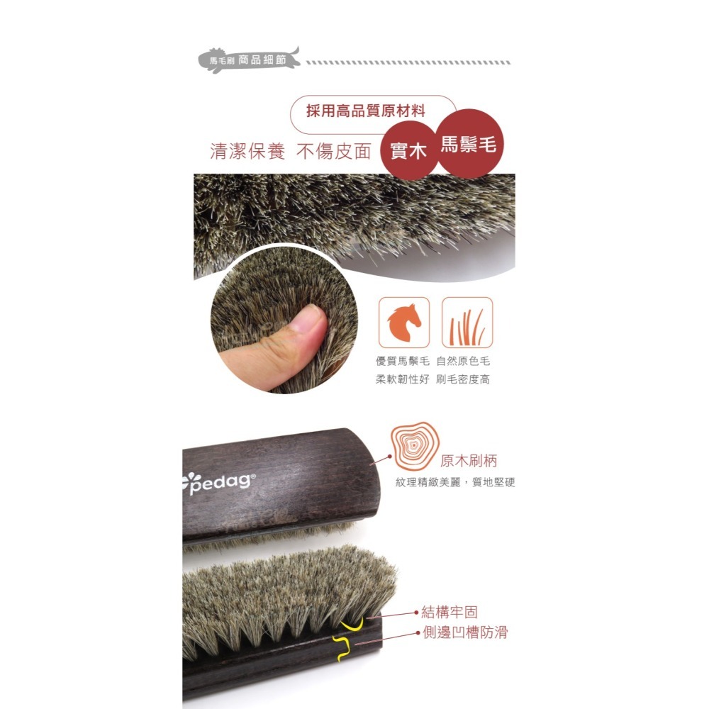 糊塗鞋匠 優質鞋材 P39 德國Pedag馬毛亮光刷 1支 馬毛刷 拋光刷 清潔刷-細節圖5