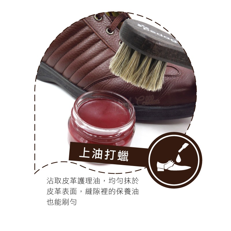 糊塗鞋匠 優質鞋材 P40 德國Pedag馬鬃鞋油刷 1支 上油刷 清潔刷 拋光刷 長柄馬毛刷-細節圖5