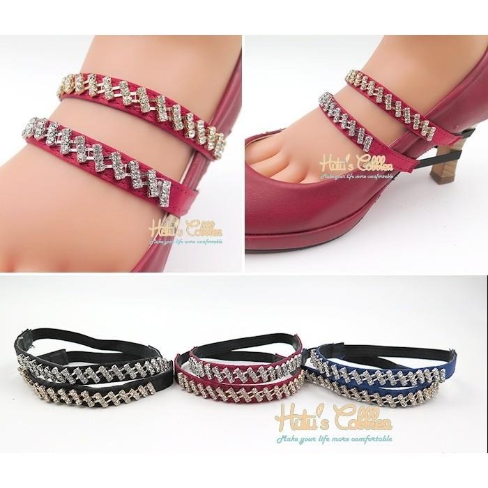 ○糊塗鞋匠○ 優質鞋材 G93 水鑽束鞋帶 舞鞋必備 高跟鞋不脫落 鞋束帶-細節圖4