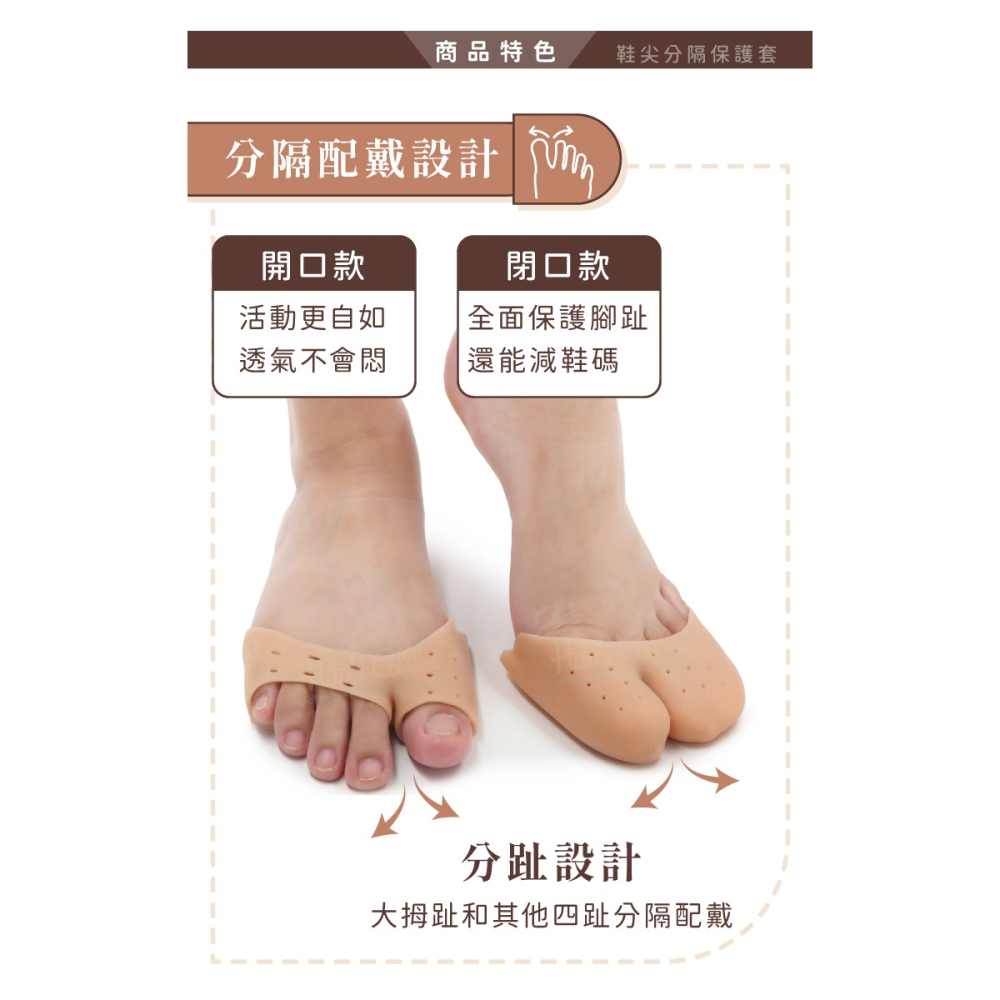糊塗鞋匠 優質鞋材 J17 鞋尖分隔保護套 1雙 足尖鞋套 隱形足間保護套 腳趾分隔套-細節圖5