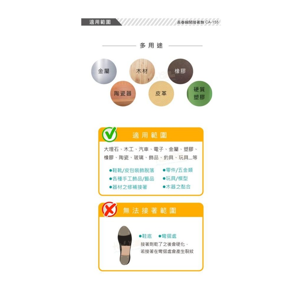 糊塗鞋匠 優質鞋材 N187 台灣製造 長春瞬間接著劑20g 1個 CA-155快乾型 瞬間強力接著劑 瞬間膠 三秒膠-細節圖7