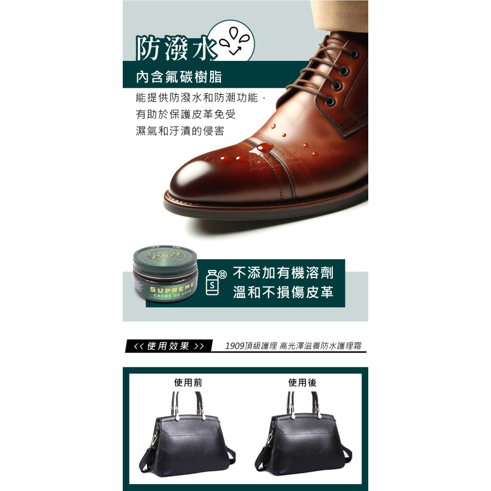 糊塗鞋匠 優質鞋材 L184 德國Collonil 1909頂級護理 高光澤滋養防水護理霜100ml 1罐 皮革滋養護理-細節圖6