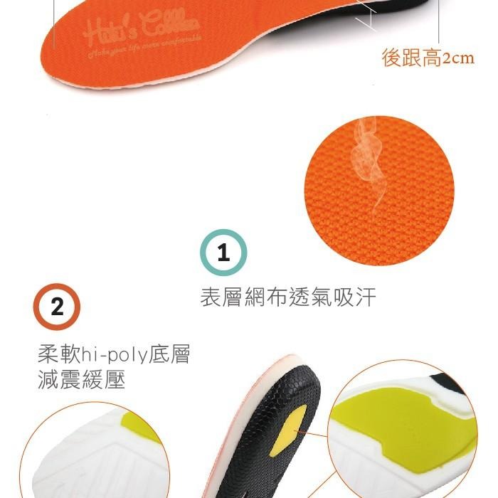 糊塗鞋匠 優質鞋材 C131 透氣運動鞋墊 網布 hi-poly 減震緩壓 u型後跟-細節圖3