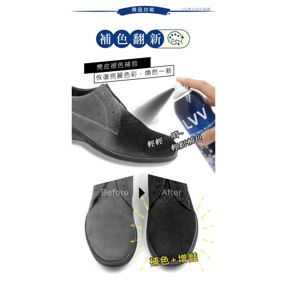 糊塗鞋匠 優質鞋材 K124 LVV麂皮補色噴霧250ml 1罐 麂皮補色噴霧 麂皮補色劑 麂皮染色劑-細節圖4