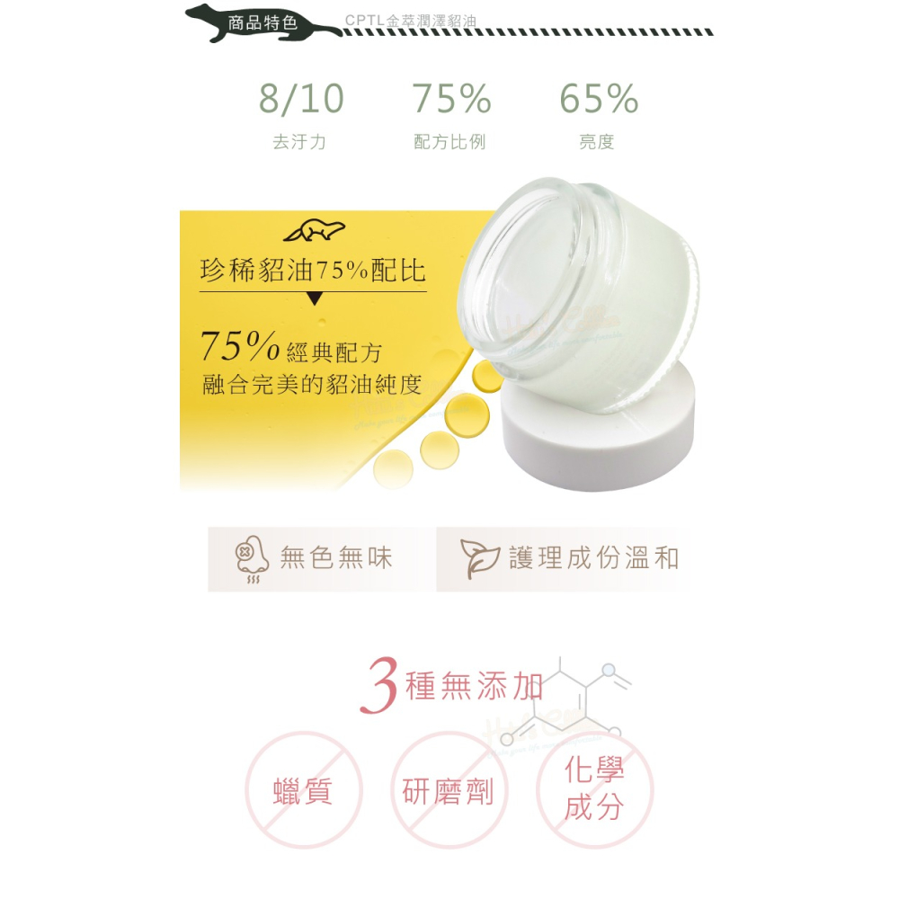 糊塗鞋匠 優質鞋材 L174 CPTL金萃潤澤貂油50g 1罐 CPTL金質高純度貂油 75D貂油 精品包除黴 精品包保-細節圖6