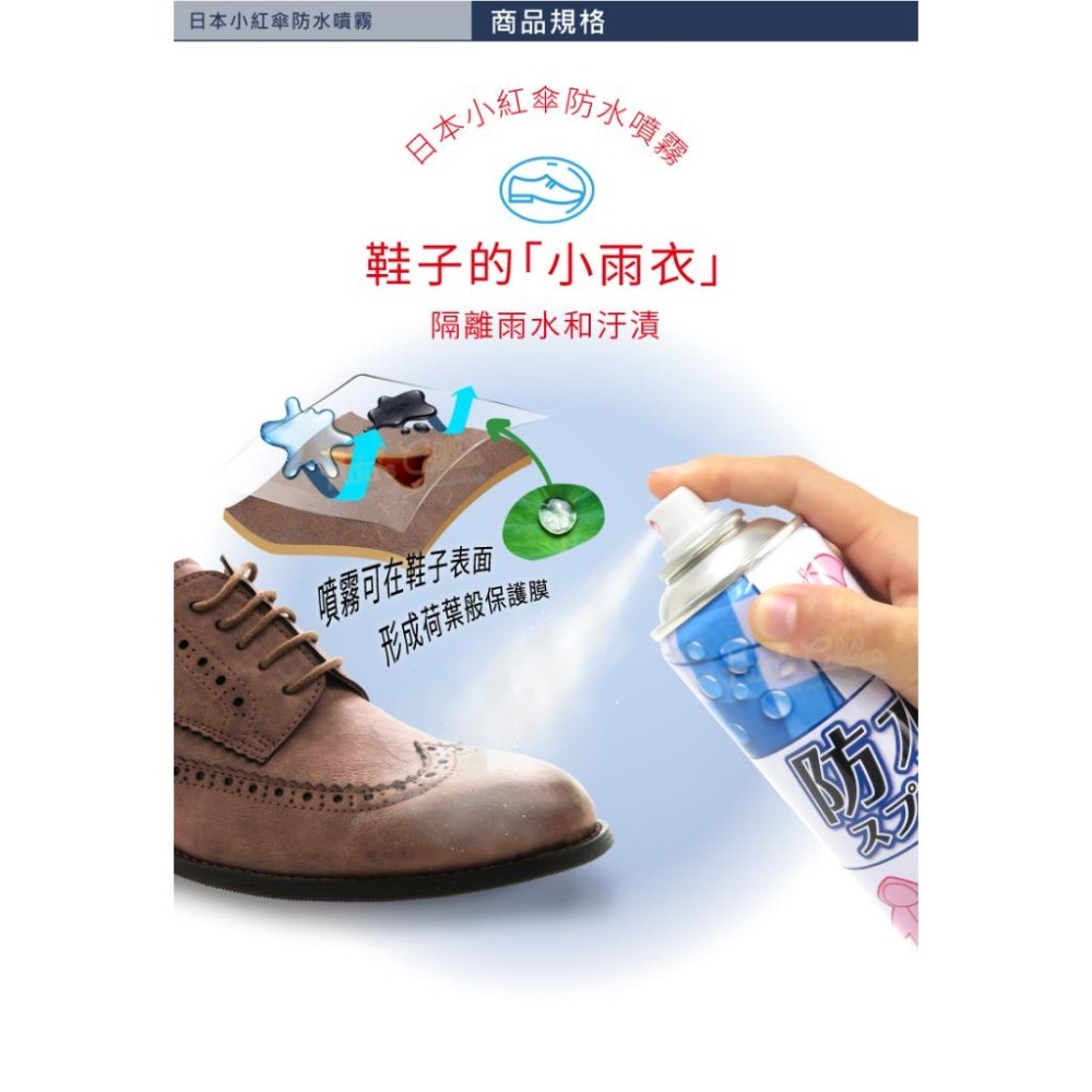 糊塗鞋匠 優質鞋材 L176 日本小紅傘防水噴霧300ml 1瓶 布質 紙質 皮質 防水防汙噴霧 防水噴劑-細節圖4