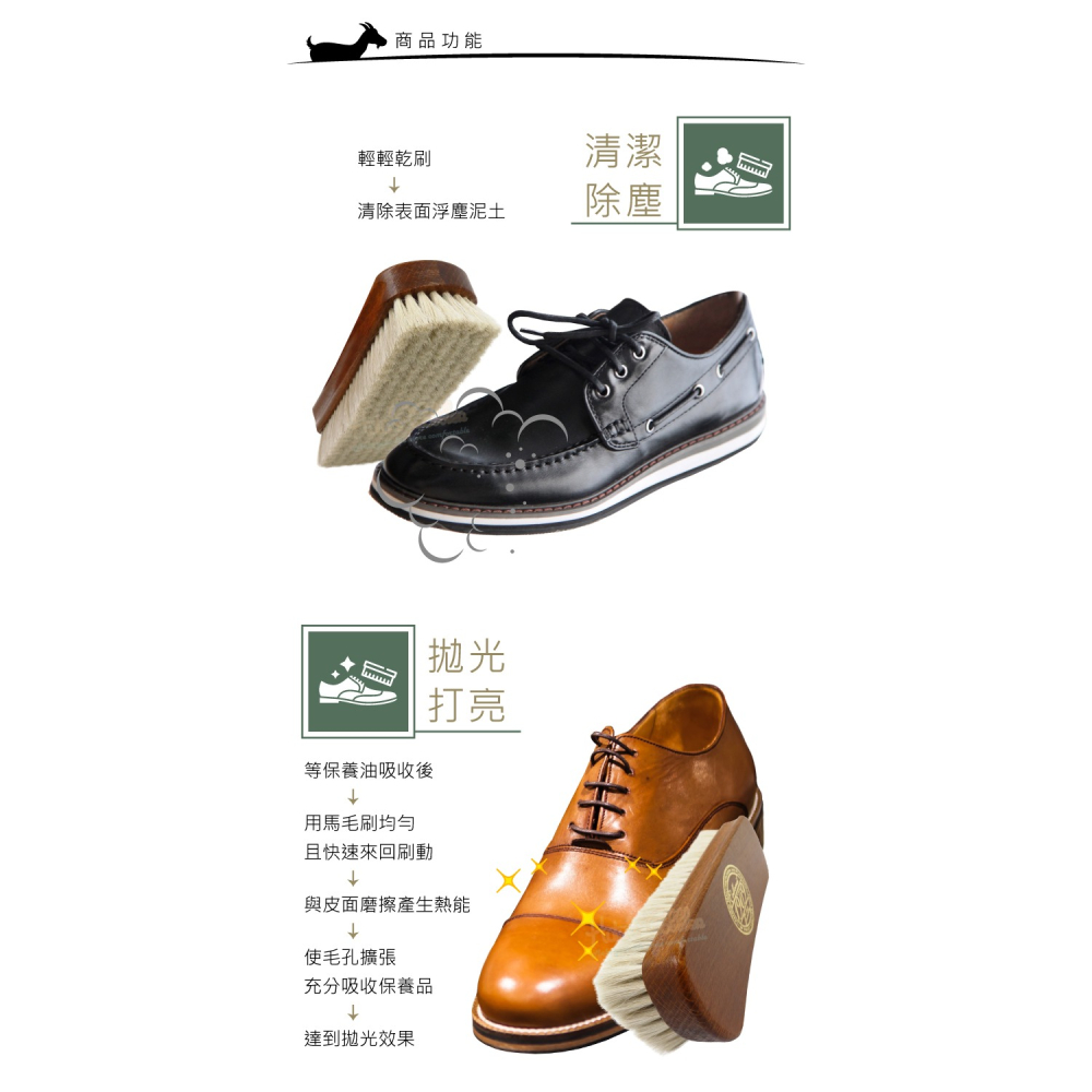 糊塗鞋匠 優質鞋材 P95 德國Collonil 1909天然山羊毛精細拋光鞋刷 1支 山羊毛刷 羊毛拋光刷 清潔刷-細節圖4