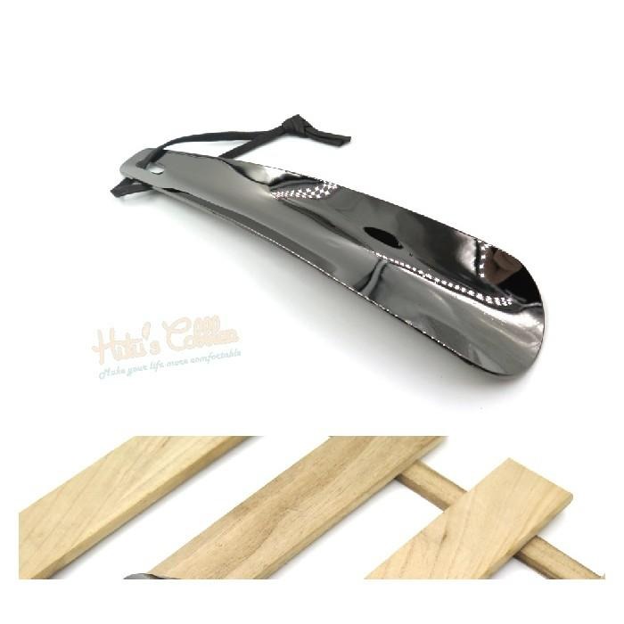 ○糊塗鞋匠○ 優質鞋材 A59 SAPHIR金質鍍鉻黑金屬鞋拔18.5cm 堅固耐用 不變形 鍍鉻黑金屬-細節圖4