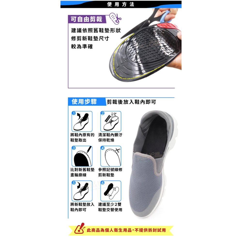 糊塗鞋匠 優質鞋材 C171 SEBS運動鞋墊 1雙 SEBS鞋墊-細節圖8