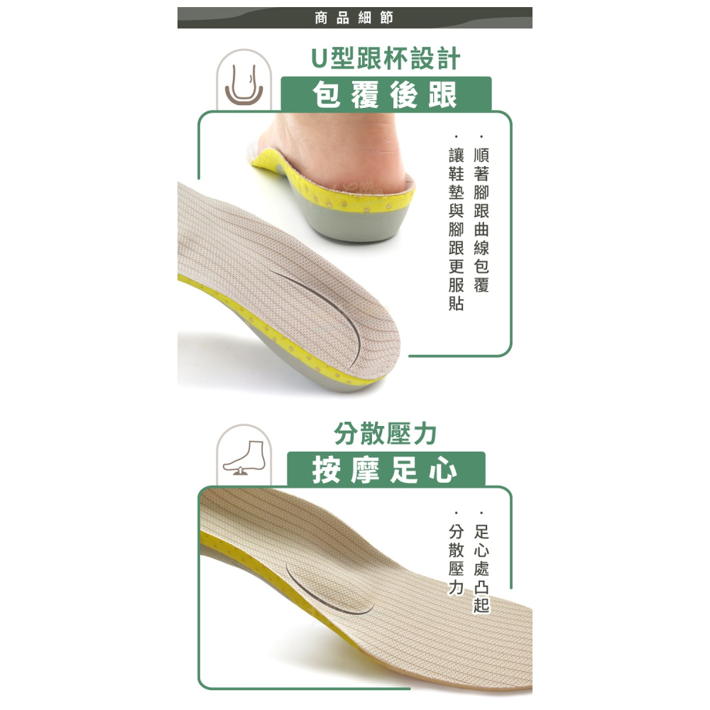 糊塗鞋匠 優質鞋材 C173 EVA硬殼運動保護鞋墊 1雙 EVA足弓鞋墊 EVA硬殼鞋墊-細節圖5