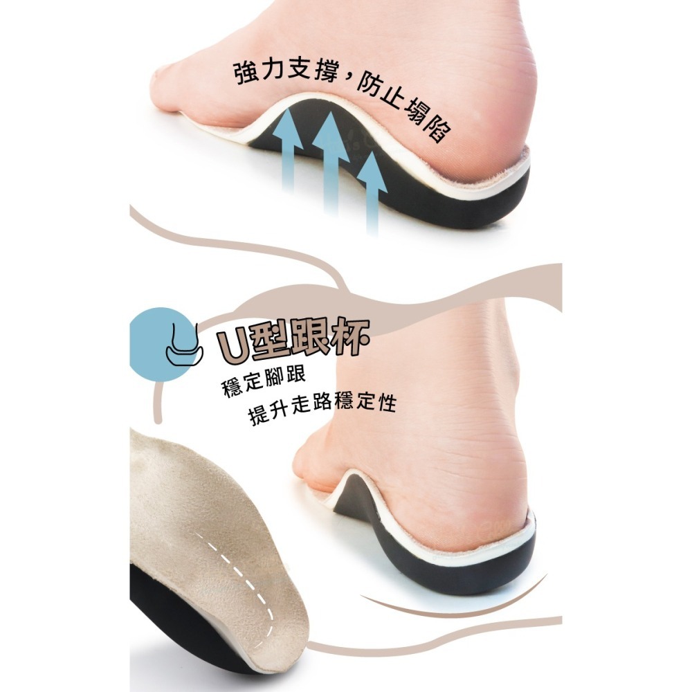 糊塗鞋匠 優質鞋材 C177 PU硬殼兒童足弓鞋墊 1雙 足弓硬殼鞋墊 硬式足弓鞋墊-細節圖5