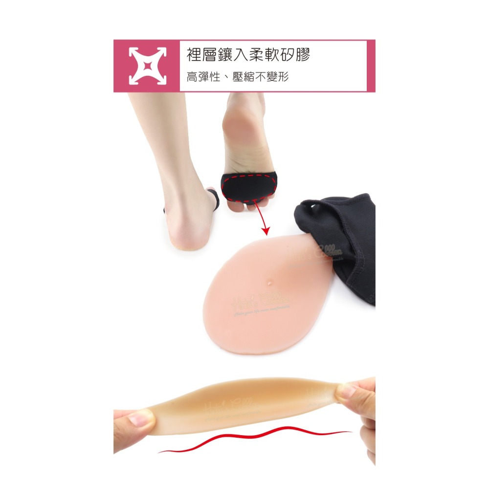 糊塗鞋匠 優質鞋材 D36 三孔矽膠前掌套 1雙 矽膠前掌墊 防滑前掌墊 SEBS前掌墊 前掌止滑墊-細節圖7
