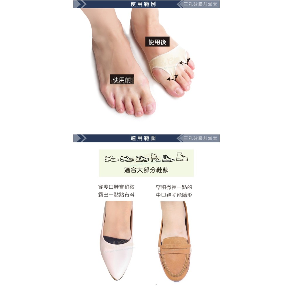 糊塗鞋匠 優質鞋材 D36 三孔矽膠前掌套 1雙 矽膠前掌墊 防滑前掌墊 SEBS前掌墊 前掌止滑墊-細節圖8