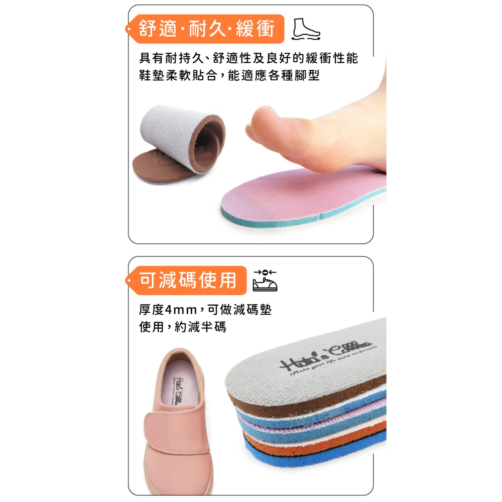糊塗鞋匠 優質鞋材 C166 台灣製造 4mmPU泡棉兒童鞋墊 PU Foam 抗菌減震 可做減碼使用-細節圖5