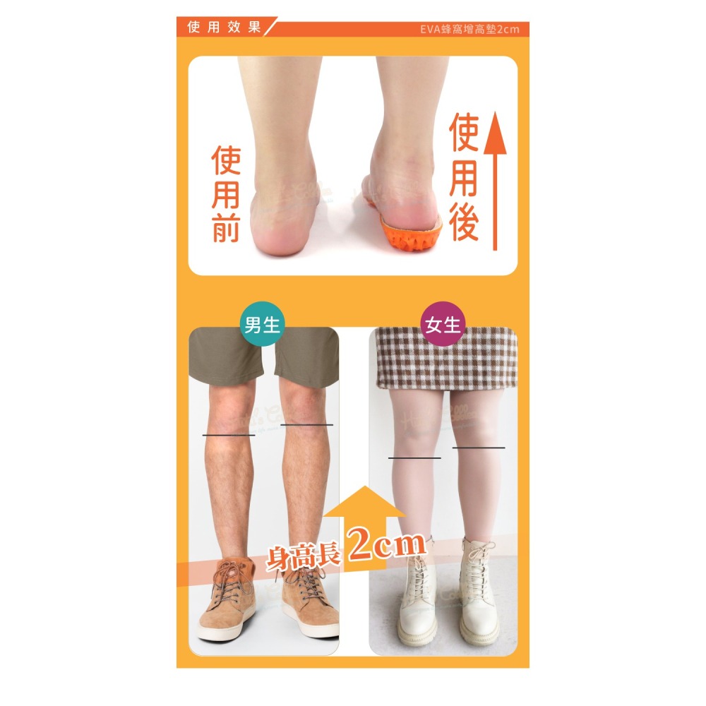 糊塗鞋匠 優質鞋材 B36 EVA蜂窩增高墊2cm 1雙 彈性EVA增高墊 蜂窩增高墊-細節圖8
