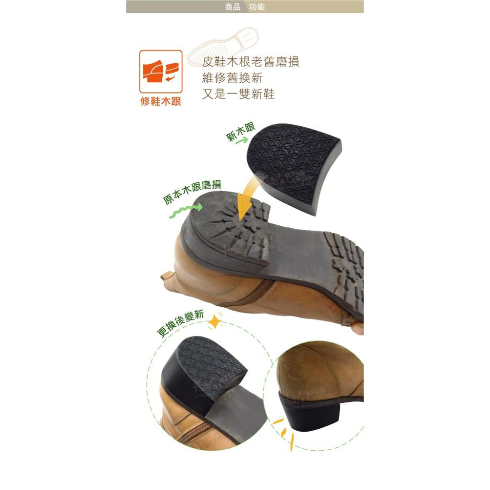 糊塗鞋匠 優質鞋材 N14 皮鞋木跟 1雙 木跟底 木鞋跟 真皮鞋後跟-細節圖7