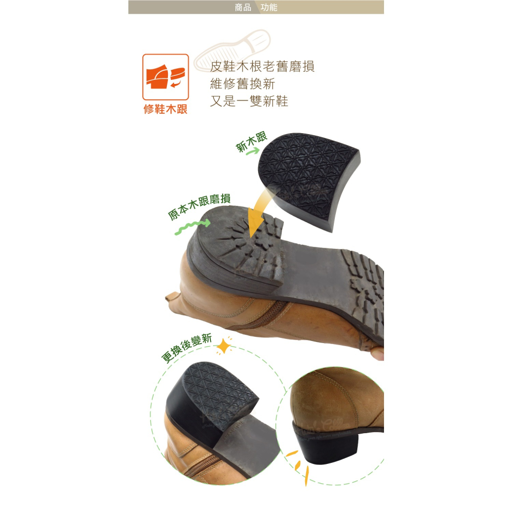 糊塗鞋匠 優質鞋材 N14 皮鞋木跟 1雙 木跟底 木鞋跟 真皮鞋後跟-細節圖7