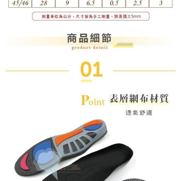 糊塗鞋匠 優質鞋材 C194 PORON緩衝運動鞋墊 1雙 高彈 緩震 足弓支撐 足心凸起-細節圖3