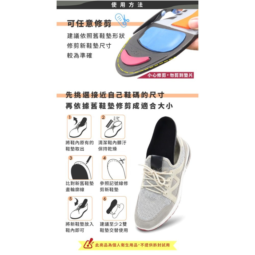 糊塗鞋匠 優質鞋材 C194 PORON緩衝運動鞋墊 1雙 PORON足弓全墊 PORON減震運動鞋墊 EVA鞋墊-細節圖8