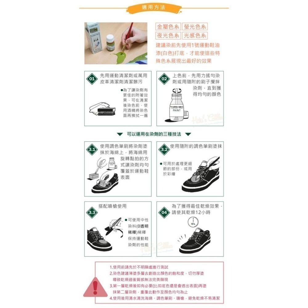 糊塗鞋匠 優質鞋材 K156 Tarrago運動鞋專用染劑25ml 1盒 皮革染色 帆布染色 彩繪運動鞋 彩繪帆布-細節圖9
