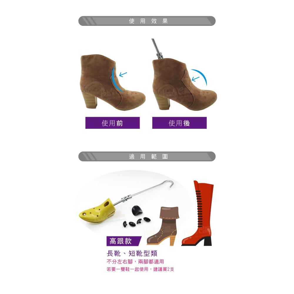 糊塗鞋匠 優質鞋材 A85 2段式PU高跟馬靴擴鞋器 撐高功能 1支 腳背撐高 腳背擴鞋器 鞋子撐大器 可調式擴鞋器-細節圖8