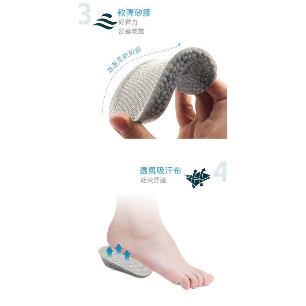 糊塗鞋匠 優質鞋材 B55 Boost爆米花增高墊2.5cm 1雙 矽膠增高墊 爆米花鞋墊-細節圖7