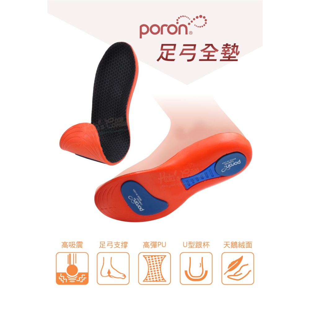糊塗鞋匠 優質鞋材 C141 PORON足弓全墊 1雙 PORON足弓鞋墊 運動減震鞋墊-細節圖2