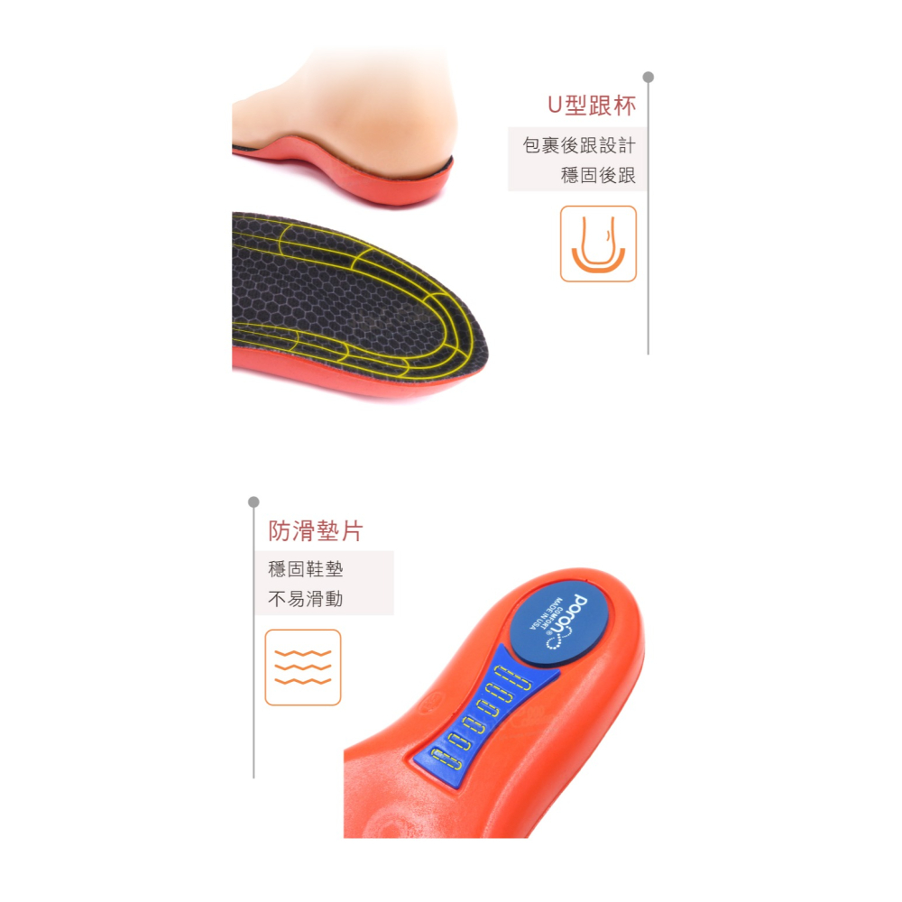 糊塗鞋匠 優質鞋材 C141 PORON足弓全墊 1雙 PORON足弓鞋墊 運動減震鞋墊-細節圖6