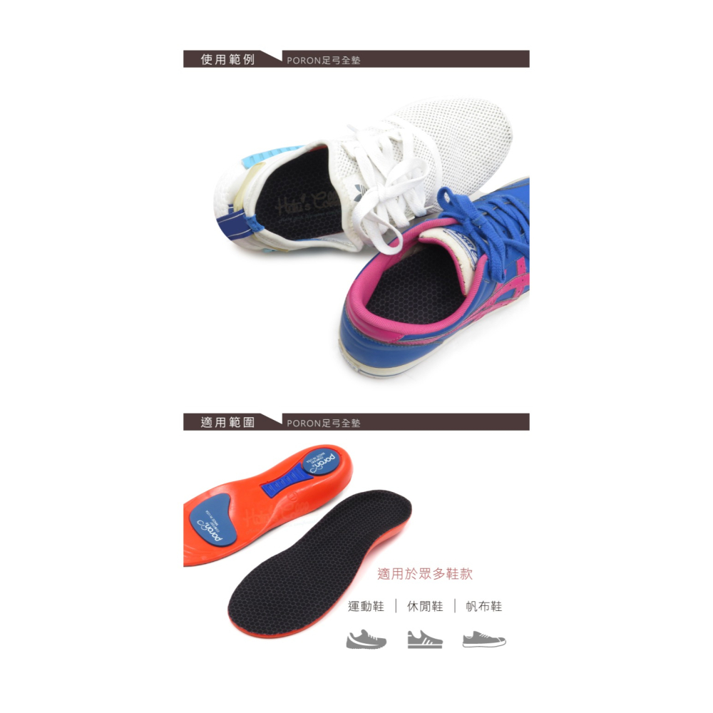 糊塗鞋匠 優質鞋材 C141 PORON足弓全墊 1雙 PORON足弓鞋墊 運動減震鞋墊-細節圖8