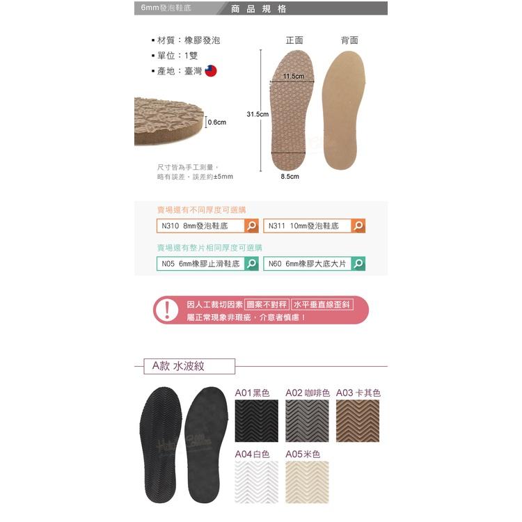 糊塗鞋匠 優質鞋材 N309 6mm發泡鞋底 1雙 郣肯鞋Birkenstock鞋底 橡膠發泡鞋底 發泡大底 橡膠鞋底-細節圖3