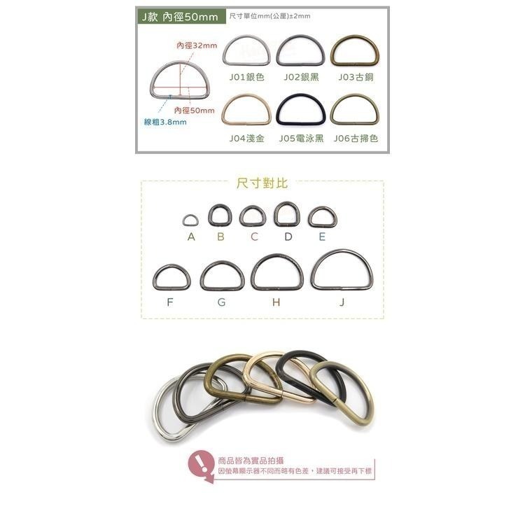 糊塗鞋匠 優質鞋材 N313 D字扣 1個 D扣 D型扣 D型環 半圓環 金屬扣環 背帶扣環 包包扣環 調節扣 繩帶扣-細節圖6