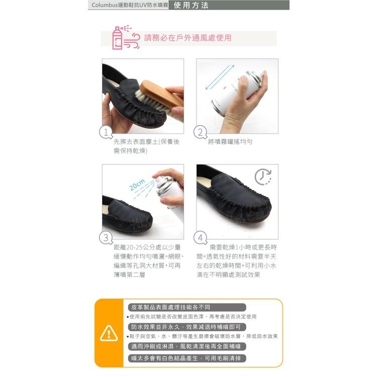 糊塗鞋匠 優質鞋材 L62 日本Columbus運動鞋抗UV防水噴霧180ml 1罐 運動鞋防水噴霧劑 皮鞋防水噴霧劑-細節圖9