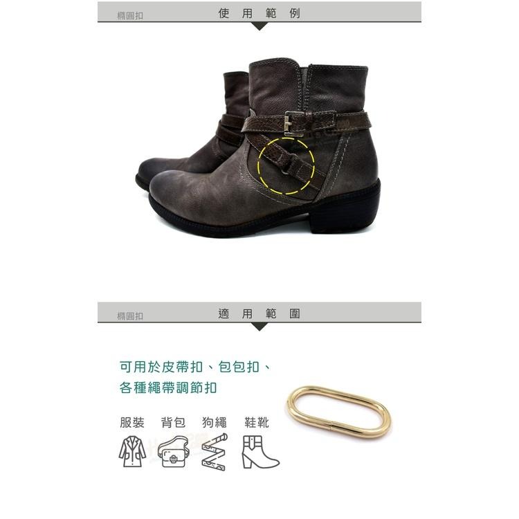 糊塗鞋匠 優質鞋材 N317 橢圓扣 1個 橢圓環 橢圓形扣 包包扣 皮帶扣 腰帶扣 背帶扣環 包包扣環 調節扣-細節圖7