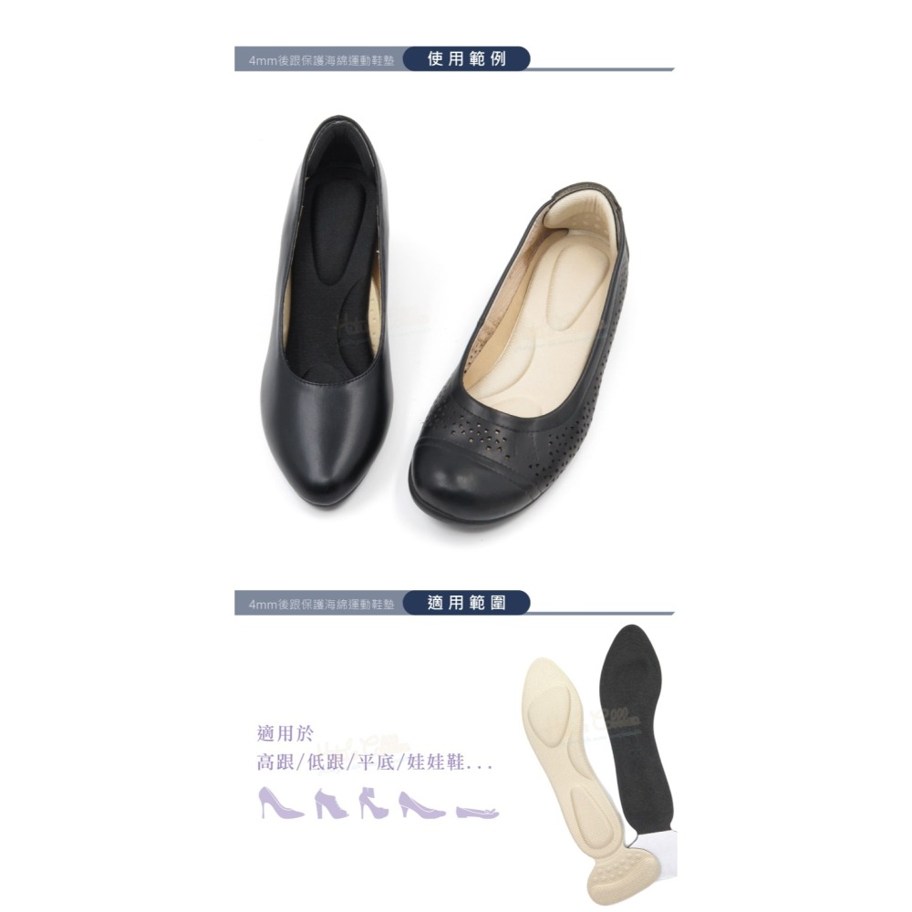 糊塗鞋匠 優質鞋材 C218 4mm後跟保護海綿運動鞋墊 1雙 4D海綿鞋墊 海綿4D按摩足弓鞋墊-細節圖8
