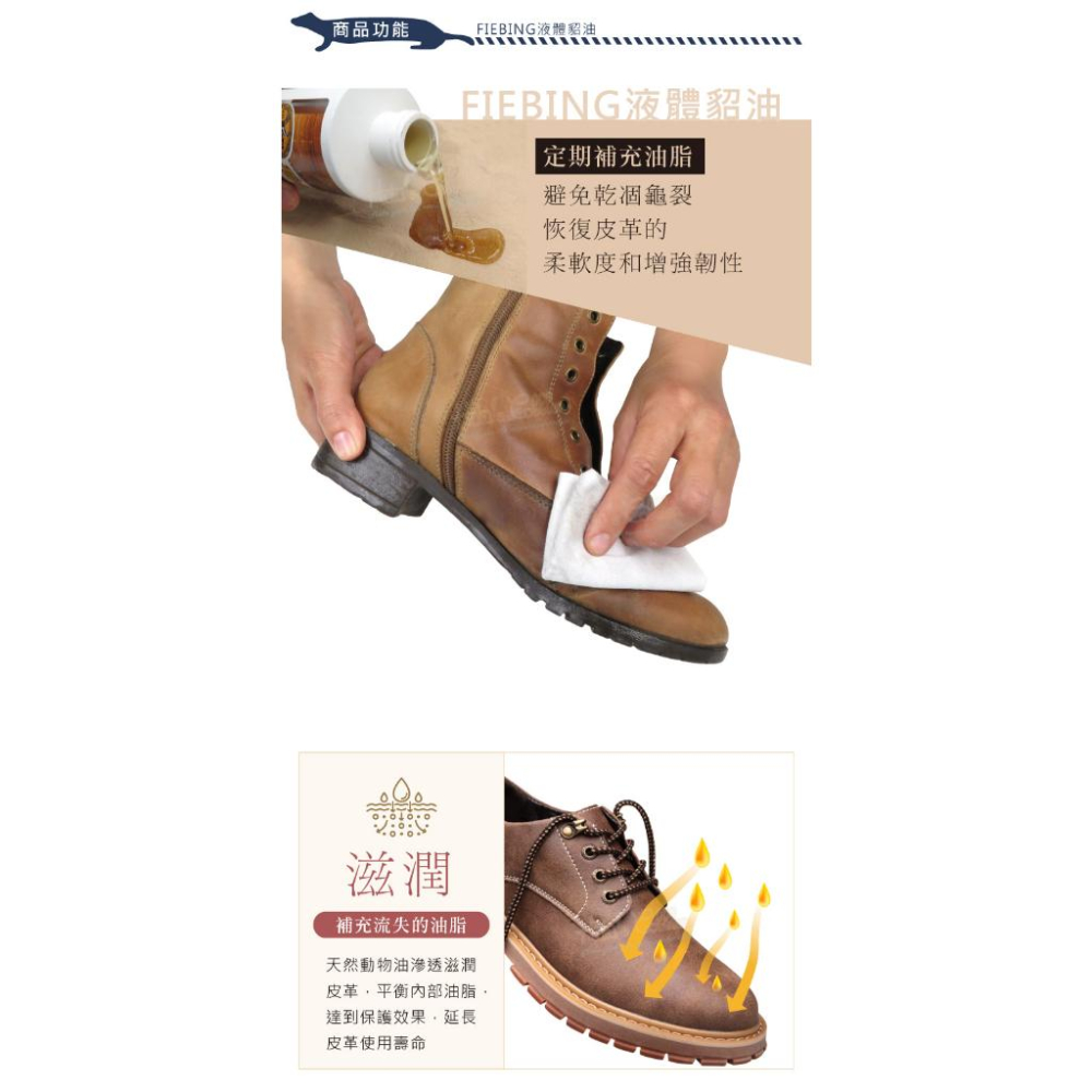 糊塗鞋匠 優質鞋材 L132 美國FIEBING液體貂油236ml 1瓶 貂油液 皮革保養油-細節圖4