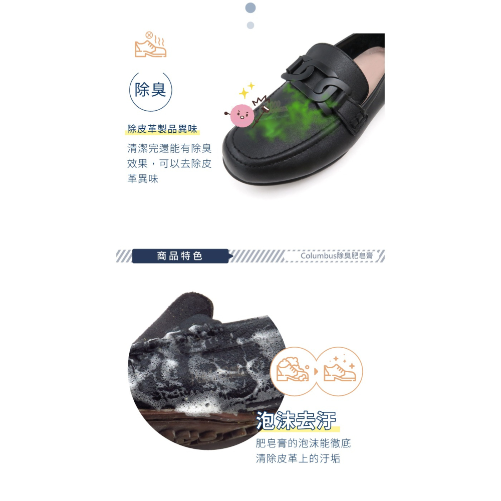 糊塗鞋匠 優質鞋材 K181 日本Columbus除臭肥皂膏90g 1瓶 皮革肥皂膏 皮革清潔肥皂膏 皮革清潔膏-細節圖5