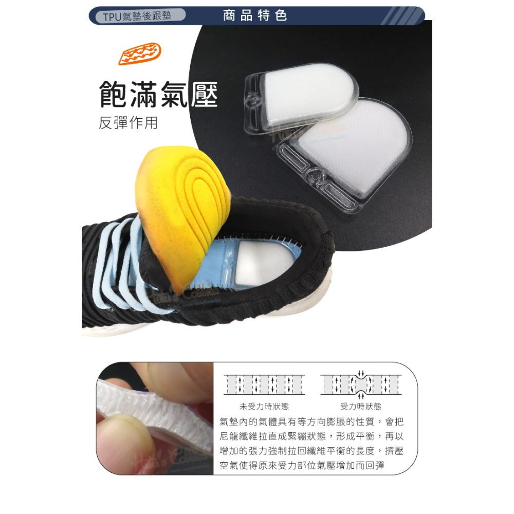 糊塗鞋匠 優質鞋材 E39 TPU氣墊後跟墊 1雙 後跟氣墊 後掌氣墊 減震氣墊 TPU氣墊-細節圖5